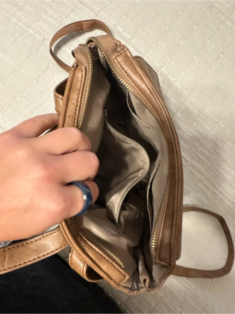 Relic Brown Convertible Leather Backpack Crossbody